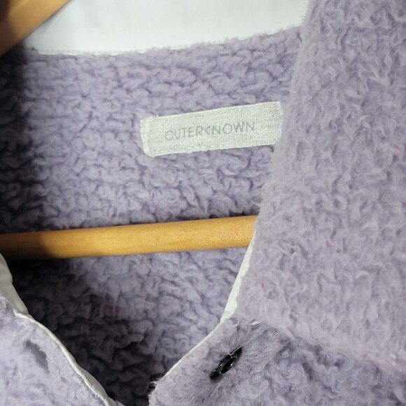 Outerknown Women's XL Purple Skyline Easy Shirt Jacket Teddy Snap Button Down - Picture 4 of 5